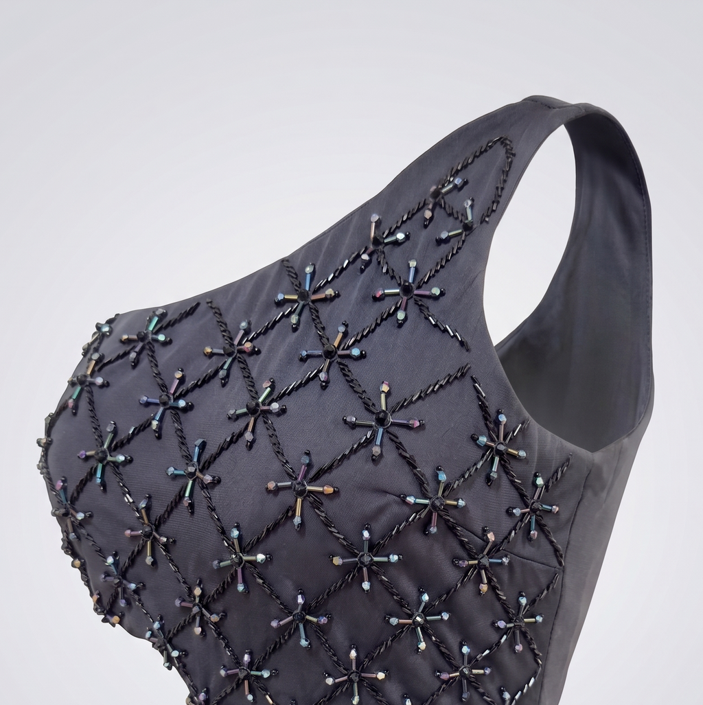 Midnight Constellation – One-Shoulder Embroidered Swimsuit
