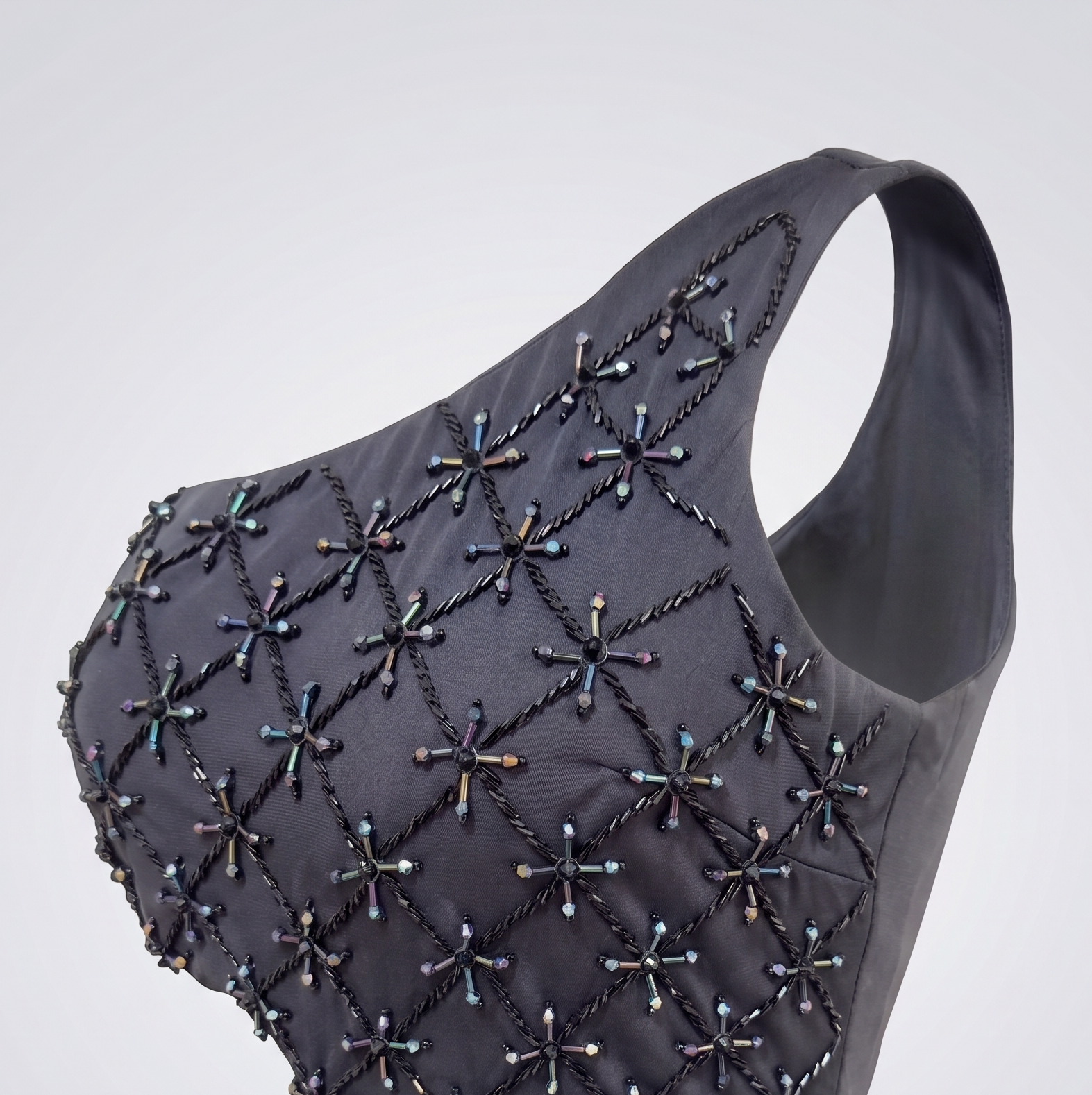 Midnight Constellation – One-Shoulder Embroidered Swimsuit
