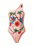 The Hummingbird Haven One-Shoulder Swimsuit