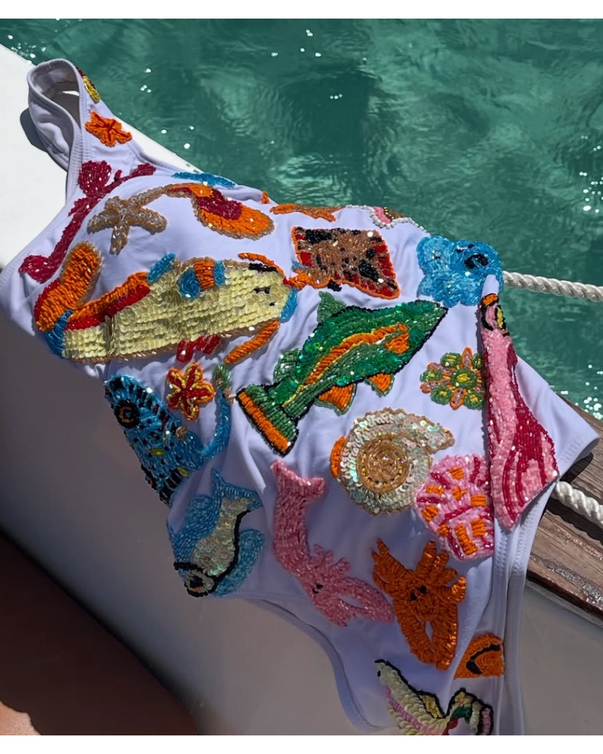 Sea Sparkle White Swimsuit